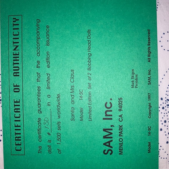 SANTA & MRS CLAUS BOBBING HEAD NODDER MATCHED SET - Picture 11 of 12